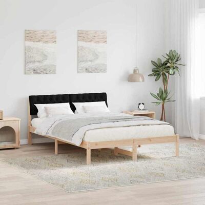 vidaXL Bettgestell Braun und Schwarz 140 x 190 cm Massivholz Kiefer - Braun vidaXL Bettgestell Braun und Schwarz 140 x 190 cm Massivholz Kiefer - Braun