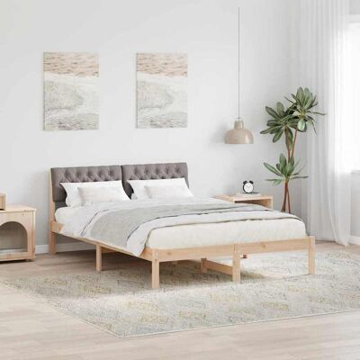 vidaXL Bettgestell Braun und Taupe 135 x 190 cm Massivholz Kiefer - Braun vidaXL Bettgestell Braun und Taupe 135 x 190 cm Massivholz Kiefer - Braun