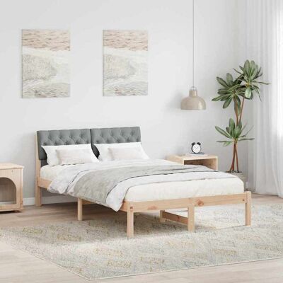 vidaXL Bettgestell Braun und hellgrau 120 x 190 cm Massivholz Kiefer - Braun vidaXL Bettgestell Braun und hellgrau 120 x 190 cm Massivholz Kiefer - Braun