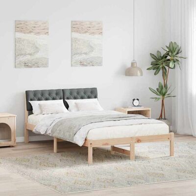 vidaXL Bettgestell Braun und Dunkelgrau 120 x 190 cm Massivholz Kiefer - Braun vidaXL Bettgestell Braun und Dunkelgrau 120 x 190 cm Massivholz Kiefer - Braun