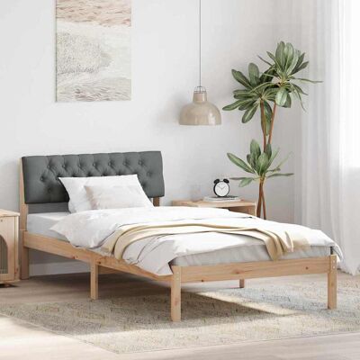 vidaXL Bettgestell Braun und Dunkelgrau 100 x 200 cm Massivholz Kiefer - Braun vidaXL Bettgestell Braun und Dunkelgrau 100 x 200 cm Massivholz Kiefer - Braun