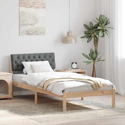 vidaXL Bettgestell Braun und Dunkelgrau 90 x 200 cm Massivholz Kiefer - Braun vidaXL Bettgestell Braun und Dunkelgrau 90 x 200 cm Massivholz Kiefer - Braun