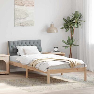 vidaXL Bettgestell Braun und hellgrau 90 x 190 cm Massivholz Kiefer - Braun vidaXL Bettgestell Braun und hellgrau 90 x 190 cm Massivholz Kiefer - Braun