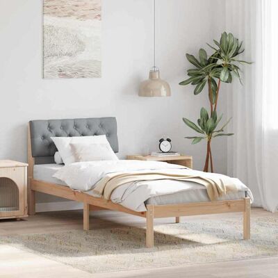 vidaXL Bettgestell Braun und hellgrau 75 x 190 cm Massivholz Kiefer - Braun vidaXL Bettgestell Braun und hellgrau 75 x 190 cm Massivholz Kiefer - Braun