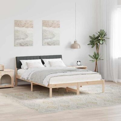 vidaXL Bettgestell Braun und Dunkelgrau 135 x 190 cm Massivholz Kiefer - Braun vidaXL Bettgestell Braun und Dunkelgrau 135 x 190 cm Massivholz Kiefer - Braun