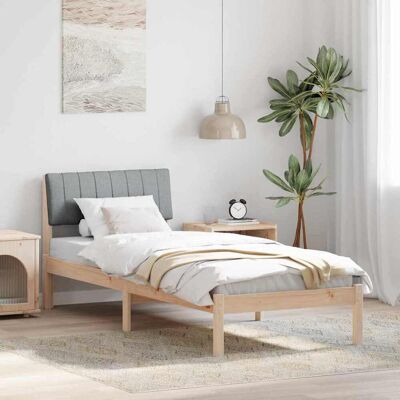 vidaXL Bettgestell Braun und hellgrau 75 x 190 cm Massivholz Kiefer - Braun vidaXL Bettgestell Braun und hellgrau 75 x 190 cm Massivholz Kiefer - Braun