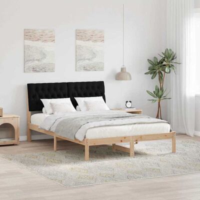 vidaXL Bettgestell mit gepolstertem Kopfteil Braun 135 x 190 cm - Braun vidaXL Bettgestell mit gepolstertem Kopfteil Braun 135 x 190 cm - Braun