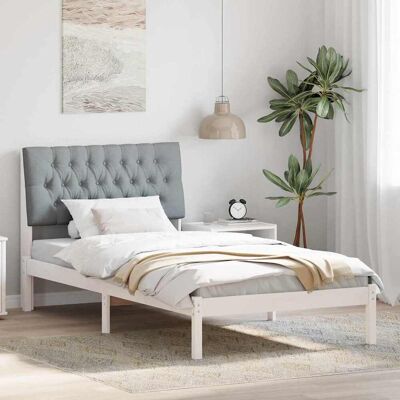 vidaXL Bettgestell mit gepolstertem Kopfteil Weiß 100 x 200 cm - Weiß vidaXL Bettgestell mit gepolstertem Kopfteil Weiß 100 x 200 cm - Weiß