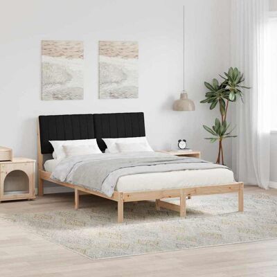 vidaXL Bettrahmen mit Kopfteil Braun 135 x 190 cm Massives Kiefernholz - Braun vidaXL Bettrahmen mit Kopfteil Braun 135 x 190 cm Massives Kiefernholz - Braun
