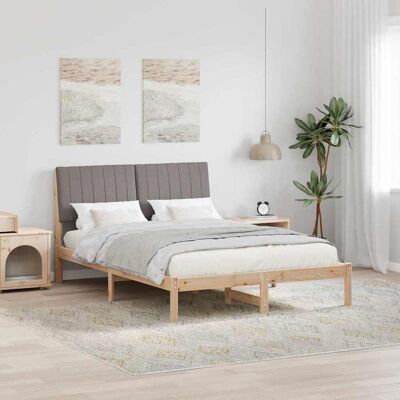 vidaXL Bettrahmen mit Kopfteil Braun 135 x 190 cm Massives Kiefernholz - Braun vidaXL Bettrahmen mit Kopfteil Braun 135 x 190 cm Massives Kiefernholz - Braun