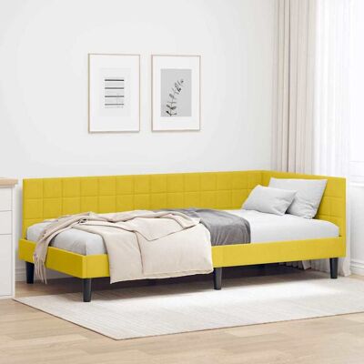 vidaXL Eckbettgestell mit Kopfteil Gelb 90 cm x 200 cm Samt - Gelb vidaXL Eckbettgestell mit Kopfteil Gelb 90 cm x 200 cm Samt - Gelb