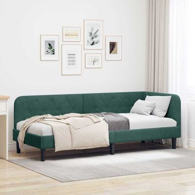 vidaXL Eckbettgestell Dunkelgrün 80 x 200 cm Samt - Grün vidaXL Eckbettgestell Dunkelgrün 80 x 200 cm Samt - Grün