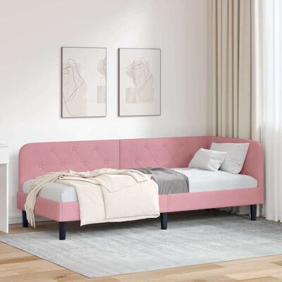 vidaXL Eckbettgestell Rosa 80 x 200 cm Samt - Rosa vidaXL Eckbettgestell Rosa 80 x 200 cm Samt - Rosa