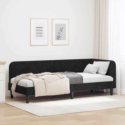vidaXL Eckbettgestell Schwarz 80 x 200 cm Samt - Schwarz vidaXL Eckbettgestell Schwarz 80 x 200 cm Samt - Schwarz
