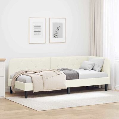 vidaXL Eckbettgestell Creme 80 x 200 cm Samt - Creme vidaXL Eckbettgestell Creme 80 x 200 cm Samt - Creme