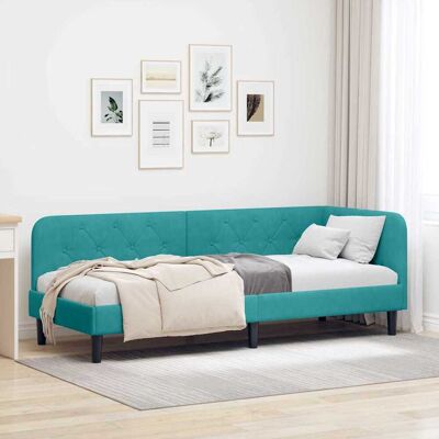 vidaXL Eckbettgestell Türkis 80 x 200 cm Samt - Türkis vidaXL Eckbettgestell Türkis 80 x 200 cm Samt - Türkis