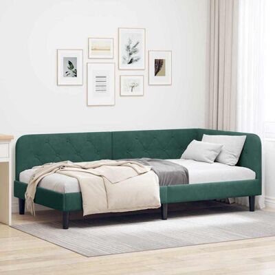 vidaXL Eckbettgestell Dunkelgrün 90 x 200 cm Samt - Grün vidaXL Eckbettgestell Dunkelgrün 90 x 200 cm Samt - Grün