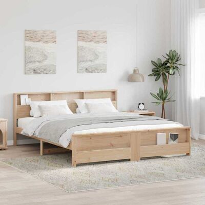 vidaXL Bettrahmen mit Kopfteil Braun 180 x 200 cm Holzwerkstoff - Beige vidaXL Bettrahmen mit Kopfteil Braun 180 x 200 cm Holzwerkstoff - Beige