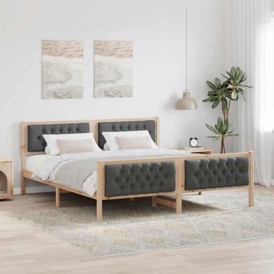vidaXL Bettrahmen Dunkelgrau 180 x 200 cm Massives Kiefernholz - Braun vidaXL Bettrahmen Dunkelgrau 180 x 200 cm Massives Kiefernholz - Braun