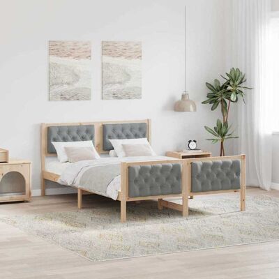 vidaXL Bettrahmen Hellgrau 140 x 200 cm Massives Kiefernholz - Braun vidaXL Bettrahmen Hellgrau 140 x 200 cm Massives Kiefernholz - Braun