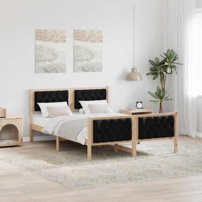 vidaXL Bettrahmen Schwarz 140 x 200 cm Massives Kiefernholz - Braun vidaXL Bettrahmen Schwarz 140 x 200 cm Massives Kiefernholz - Braun