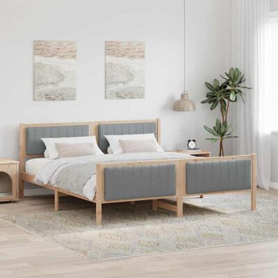 vidaXL Bettgestell Braun und hellgrau 180 x 200 cm Massivholz Kiefer - Braun vidaXL Bettgestell Braun und hellgrau 180 x 200 cm Massivholz Kiefer - Braun