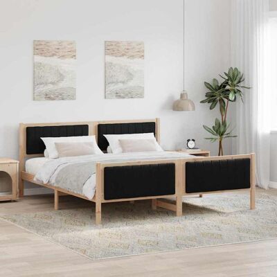 vidaXL Bettgestell Braun und Schwarz 180 x 200 cm Massivholz Kiefer - Braun vidaXL Bettgestell Braun und Schwarz 180 x 200 cm Massivholz Kiefer - Braun