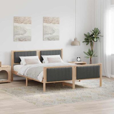 vidaXL Bettgestell Braun und Dunkelgrau 160 x 200 cm Massivholz Kiefer - Braun vidaXL Bettgestell Braun und Dunkelgrau 160 x 200 cm Massivholz Kiefer - Braun