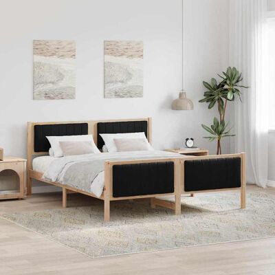vidaXL Bettgestell Braun und Schwarz 160 x 200 cm Massivholz Kiefer - Braun vidaXL Bettgestell Braun und Schwarz 160 x 200 cm Massivholz Kiefer - Braun