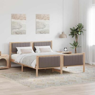 vidaXL Bettgestell Braun und Taupe 160 x 200 cm Massivholz Kiefer - Braun vidaXL Bettgestell Braun und Taupe 160 x 200 cm Massivholz Kiefer - Braun