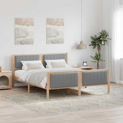 vidaXL Bettgestell Braun und hellgrau 150 x 200 cm Massivholz Kiefer - Braun vidaXL Bettgestell Braun und hellgrau 150 x 200 cm Massivholz Kiefer - Braun
