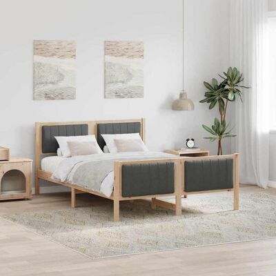 vidaXL Bettgestell Braun und Dunkelgrau 140 x 200 cm Massivholz Kiefer - Braun vidaXL Bettgestell Braun und Dunkelgrau 140 x 200 cm Massivholz Kiefer - Braun