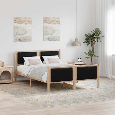 vidaXL Bettgestell Braun und Schwarz 140 x 200 cm Massivholz Kiefer - Braun vidaXL Bettgestell Braun und Schwarz 140 x 200 cm Massivholz Kiefer - Braun