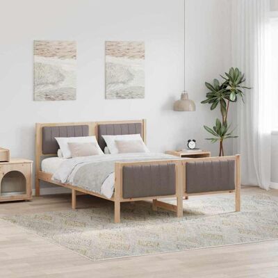vidaXL Bettgestell Braun und Taupe 140 x 190 cm Massivholz Kiefer - Braun vidaXL Bettgestell Braun und Taupe 140 x 190 cm Massivholz Kiefer - Braun