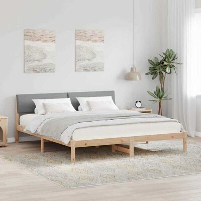 vidaXL Bettgestell Braun und hellgrau 180 x 200 cm Massivholz Kiefer - Braun vidaXL Bettgestell Braun und hellgrau 180 x 200 cm Massivholz Kiefer - Braun
