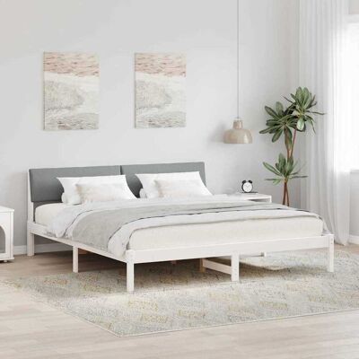 vidaXL Bettgestell Weiß und Hellgrau 180 x 200 cm Massivholz Kiefer - Weiß vidaXL Bettgestell Weiß und Hellgrau 180 x 200 cm Massivholz Kiefer - Weiß