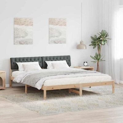 vidaXL Bettgestell Braun und Dunkelgrau 180 x 200 cm Massivholz Kiefer - Braun vidaXL Bettgestell Braun und Dunkelgrau 180 x 200 cm Massivholz Kiefer - Braun