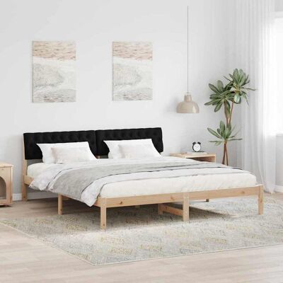 vidaXL Bettgestell Braun und Schwarz 180 x 200 cm Massivholz Kiefer - Braun vidaXL Bettgestell Braun und Schwarz 180 x 200 cm Massivholz Kiefer - Braun