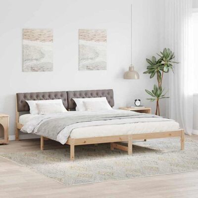 vidaXL Bettgestell Braun und Taupe 180 x 200 cm Massivholz Kiefer - Braun vidaXL Bettgestell Braun und Taupe 180 x 200 cm Massivholz Kiefer - Braun