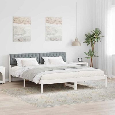 vidaXL Bettgestell Weiß und Hellgrau 180 x 200 cm Massivholz Kiefer - Weiß vidaXL Bettgestell Weiß und Hellgrau 180 x 200 cm Massivholz Kiefer - Weiß