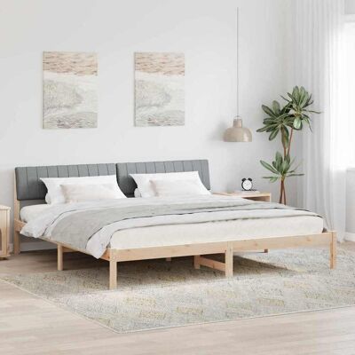vidaXL Bettgestell Braun und hellgrau 200 x 200 cm Massivholz Kiefer - Braun vidaXL Bettgestell Braun und hellgrau 200 x 200 cm Massivholz Kiefer - Braun