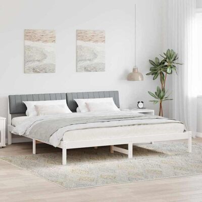 vidaXL Bettgestell Weiß und Hellgrau 200 x 200 cm Massivholz Kiefer - Weiß vidaXL Bettgestell Weiß und Hellgrau 200 x 200 cm Massivholz Kiefer - Weiß