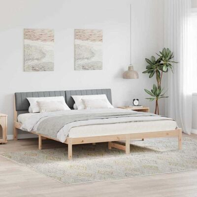 vidaXL Bettgestell Braun und hellgrau 180 x 200 cm Massivholz Kiefer - Braun vidaXL Bettgestell Braun und hellgrau 180 x 200 cm Massivholz Kiefer - Braun