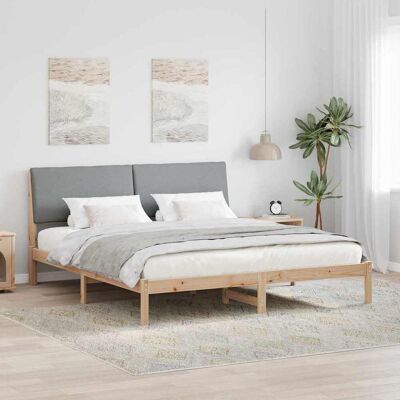 vidaXL Bettgestell Braun und hellgrau 180 x 200 cm Massivholz Kiefer - Braun vidaXL Bettgestell Braun und hellgrau 180 x 200 cm Massivholz Kiefer - Braun