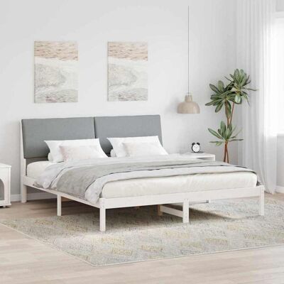 vidaXL Bettgestell Weiß und Hellgrau 180 x 200 cm Massivholz Kiefer - Weiß vidaXL Bettgestell Weiß und Hellgrau 180 x 200 cm Massivholz Kiefer - Weiß