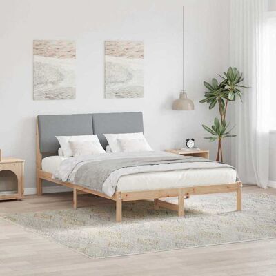 vidaXL Bettgestell Braun und hellgrau 150 x 200 cm Massivholz Kiefer - Braun vidaXL Bettgestell Braun und hellgrau 150 x 200 cm Massivholz Kiefer - Braun