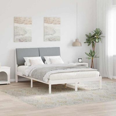 vidaXL Bettgestell Weiß und Hellgrau 150 x 200 cm Massivholz Kiefer - Weiß vidaXL Bettgestell Weiß und Hellgrau 150 x 200 cm Massivholz Kiefer - Weiß