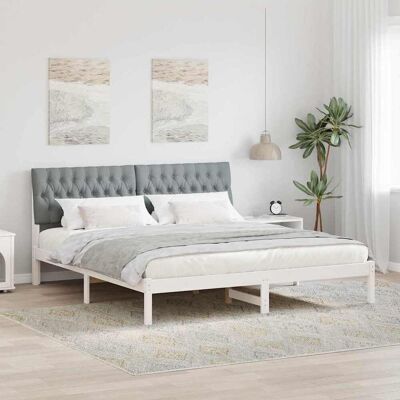 vidaXL Bettgestell mit gepolstertem Kopfteil Weiß 180 x 200 cm - Weiß vidaXL Bettgestell mit gepolstertem Kopfteil Weiß 180 x 200 cm - Weiß