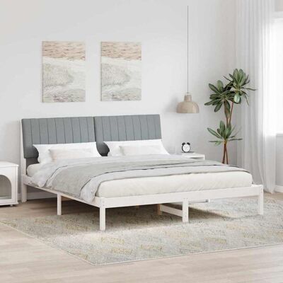 vidaXL Bettrahmen Hellgrau 180 x 200 cm Massives Kiefernholz - Hellgrau vidaXL Bettrahmen Hellgrau 180 x 200 cm Massives Kiefernholz - Hellgrau