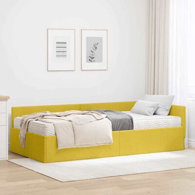 vidaXL Eckbettgestell mit Matratze Sonstiges 2 pcs Grün Samt - Gelb vidaXL Eckbettgestell mit Matratze Sonstiges 2 pcs Grün Samt - Gelb